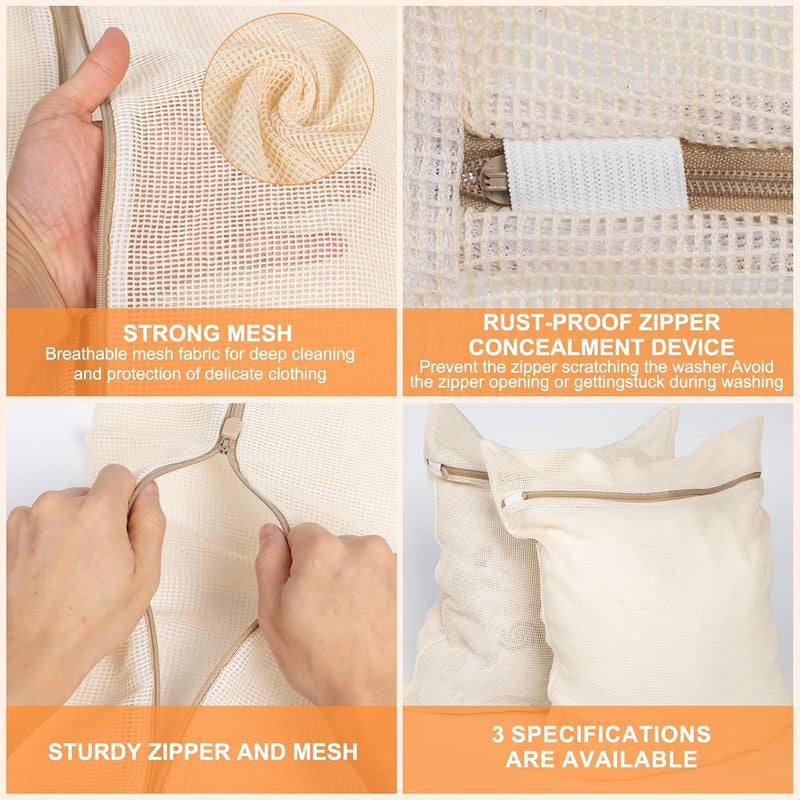 NAHADS 6-Piece Bag, Durable Cotton Mesh Laundry Bag, Sturdy Zipper, Breathable Mesh, Exquisite Laundry Bag for Underwear, Clothes, Pants, Shoes and Socks - Image 5